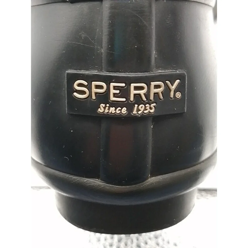 Sperry Boots Womens Black 7 Waterproof Ankle Duck Shoe Rubber Zip Fleece Lined